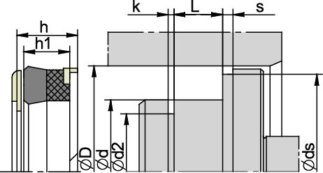 K43 50,00 x 30,00 x 14,50 x 6,35 F/NBR+NBR+POM - obrazek 2